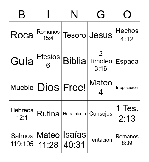 BIBLIA BINGO Card