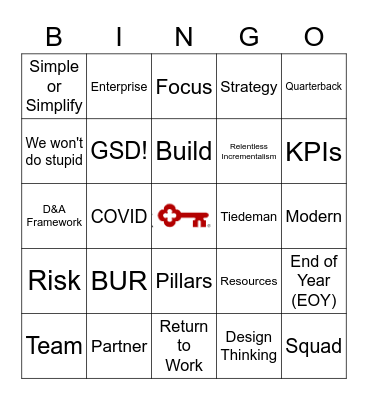 Jamie-ism Bingo Card