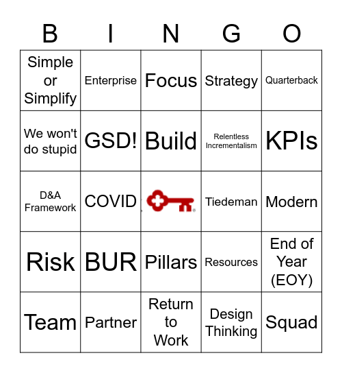 Jamie-ism Bingo Card