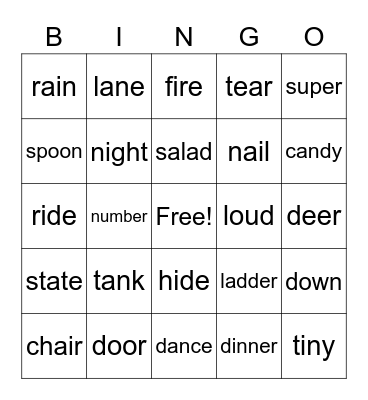 BINGO Card