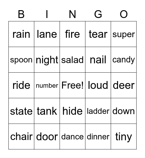 BINGO Card