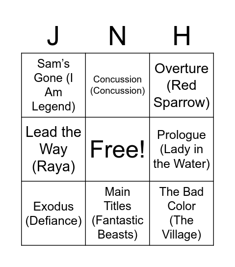 Hannah's Birthday Singo - JNH Bingo Card