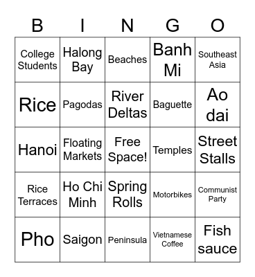 Vietnam - Epic Movement Bingo Card