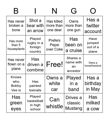 Find someone who: Bingo Card