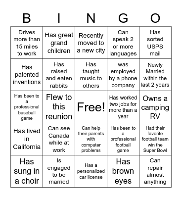 Find a person who: Bingo Card
