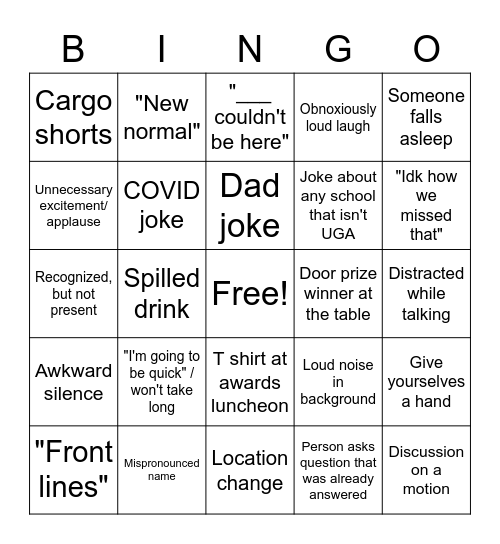 GVATA summer Bingo Card