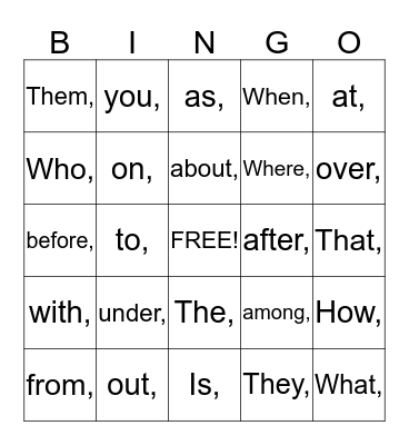 Go Bingo Go Bingo Card