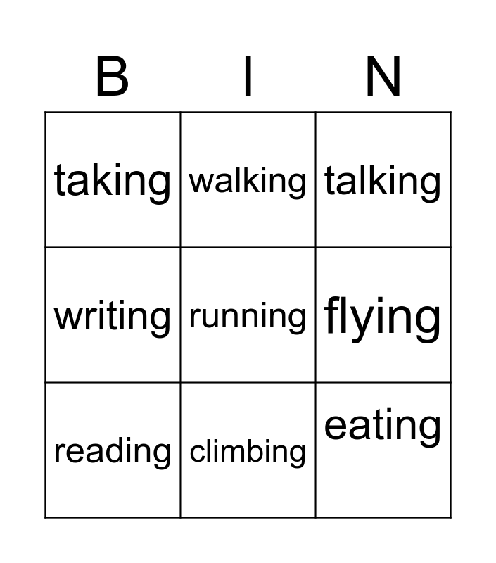 v-ing-bingo-card