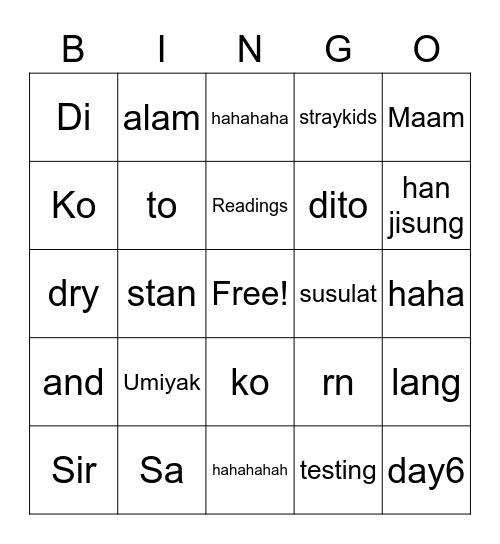 SOCIO Bingo Card