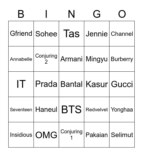 Punya neul Bingo Card