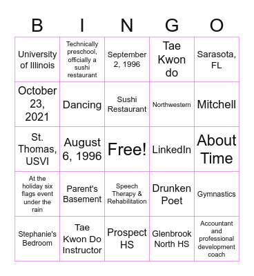 Steph & Mitch Bingo Card