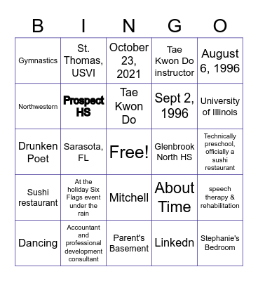 bridal shower bingo Card