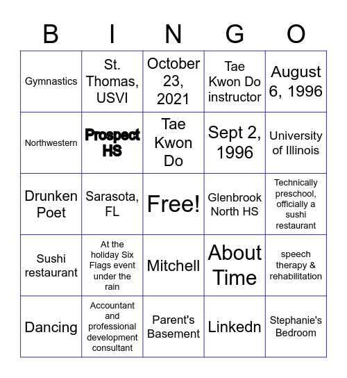 bridal shower bingo Card