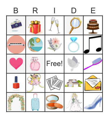 Ashley's Bridal Bingo Card