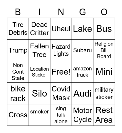 DRINGO Bingo Card