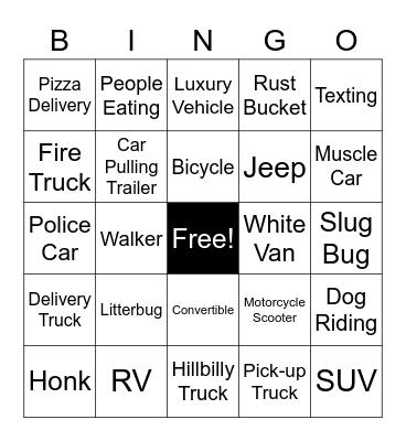 Cleveland Road BINGO Card