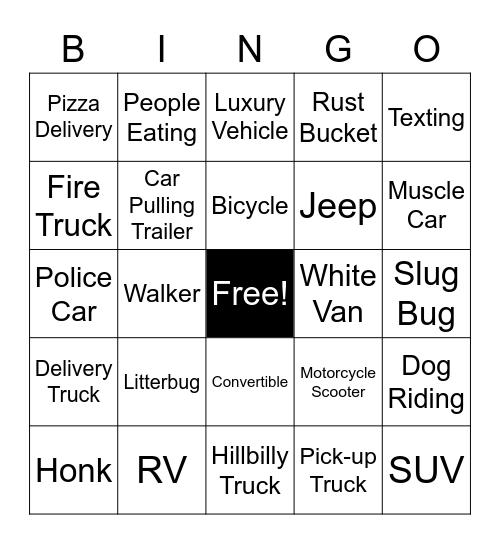 Cleveland Road BINGO Card