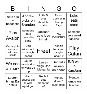 OBX BINGO - Brandon Bingo Card