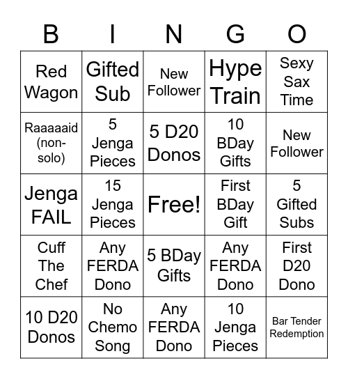 BIRTHDAY BINGO Card