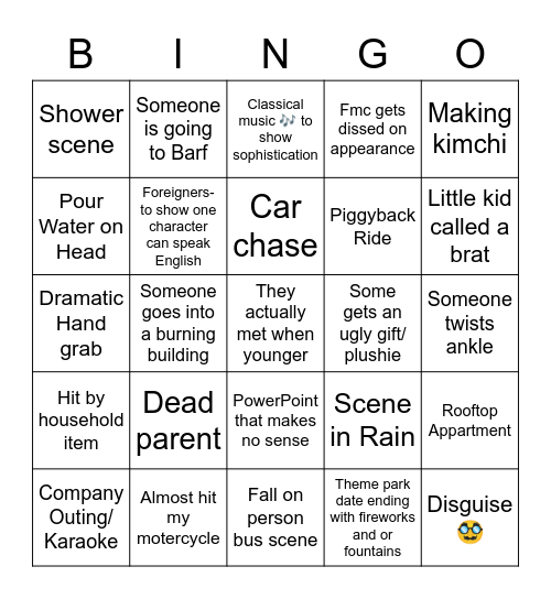 K-Bingo - no2 Bingo Card