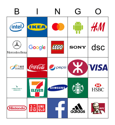 Famous Brands/Logos in HK Bingo Card