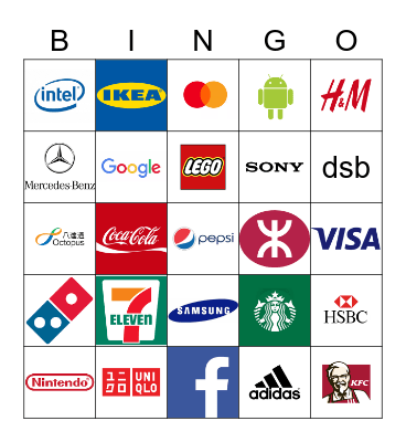 Famous Brands/Logos in HK Bingo Card