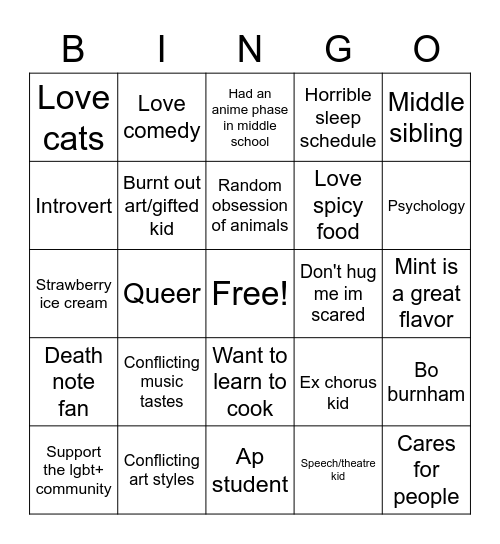 How close are you to me! Bingo Card