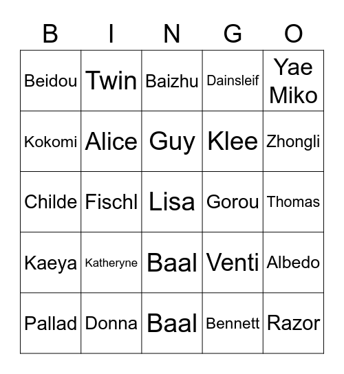 whos gonna die Bingo Card