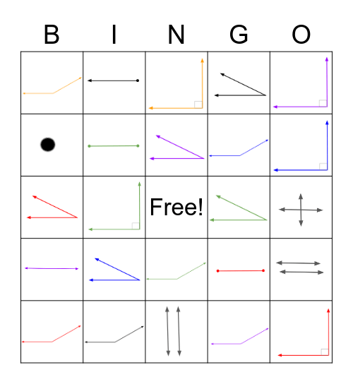 Lines and Angles Bingo Card