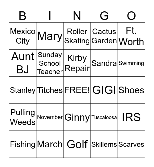 Get to Know Grandma Be Bingo Card