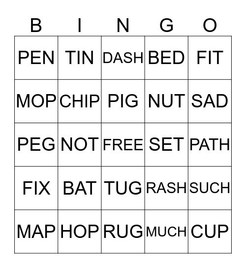 SIGHT WORDS Bingo Card