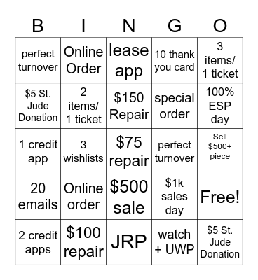 July Bingo Card