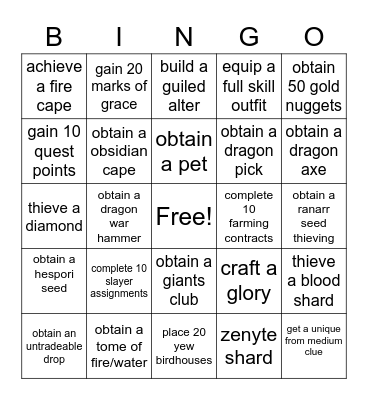 Knightslayer Bingo Card