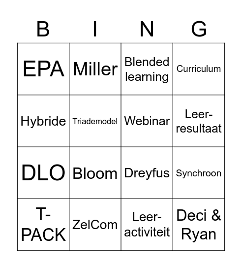 Blended learning Bingo Card