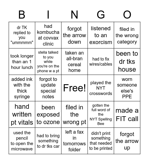 GHC Bingo Card