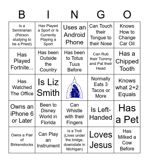 Totus Tuus Bingo Card