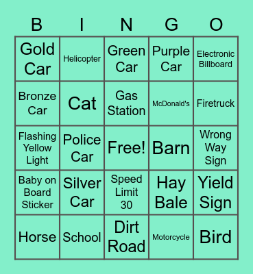 Beach Camp Bus Bingo (TX) Bingo Card