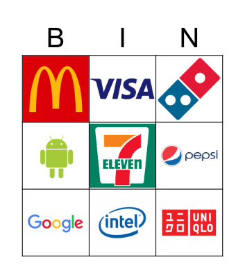 Famous Brands/Logos in HK Bingo Card