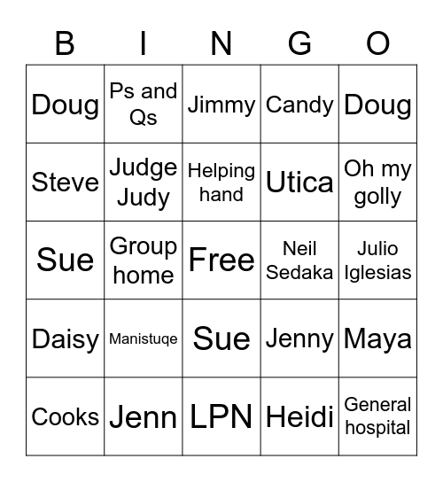 sylgo! Bingo Card