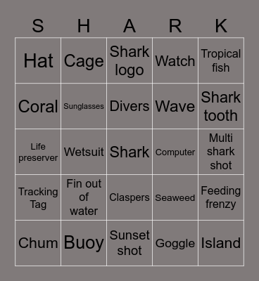 SHARK WEEK 🦈 Bingo Card
