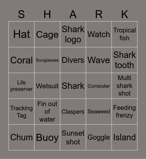 SHARK WEEK 🦈 Bingo Card