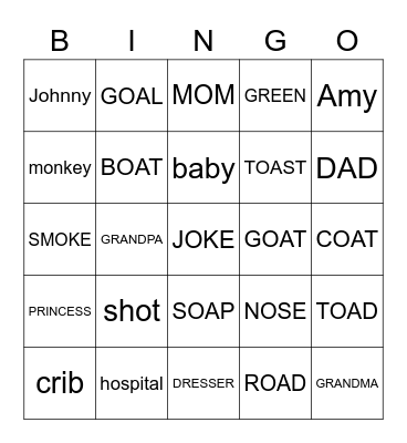 Bingo 1 Bingo Card