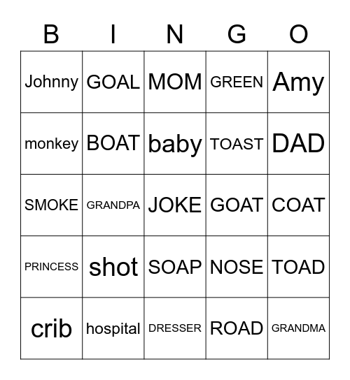 Bingo 1 Bingo Card