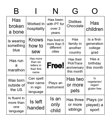 Buddy Buildin' Blackout Bingo Card