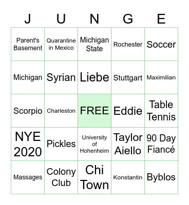 Bags, Baubles and Bubbles Bride Bingo Card