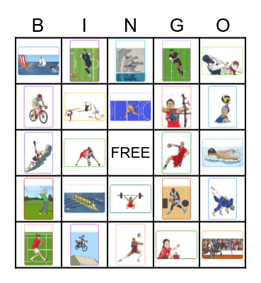Olympics Sports Bingo Card