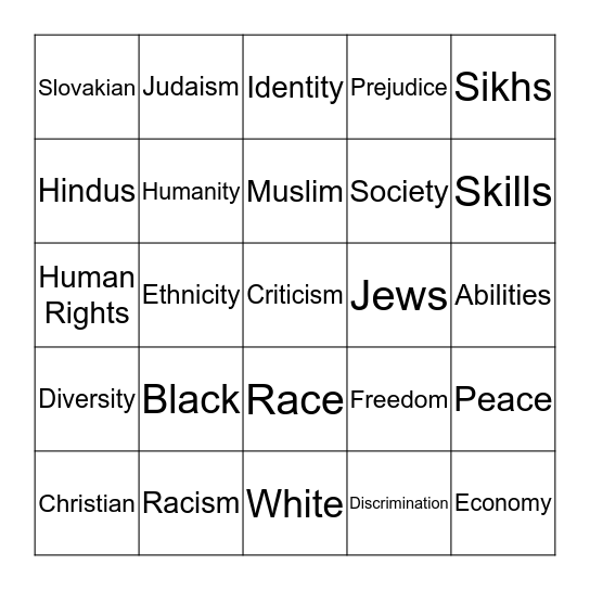 Stop discrimination for the Nation Bingo Card