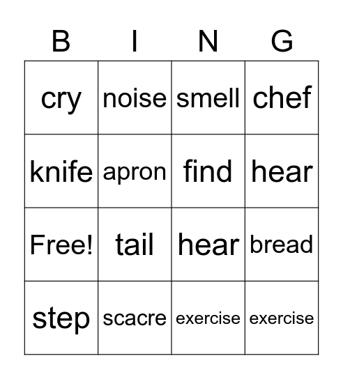 Three Blind Mice Bingo Card