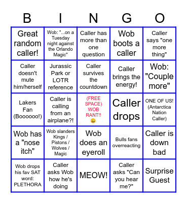 Radio Roulette Bingo Card