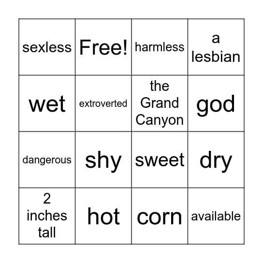 Boy bingo Card